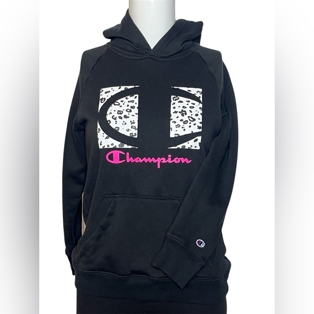 5 FOR $20 Champion Black Hoodie with Pink Logo